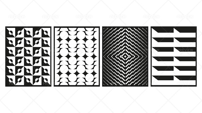 4 Brutalist Shape Seamless Patterns - Graphics