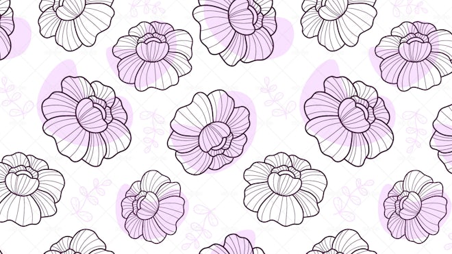 Cute flowers. 10 seamless patterns By Grape Studio