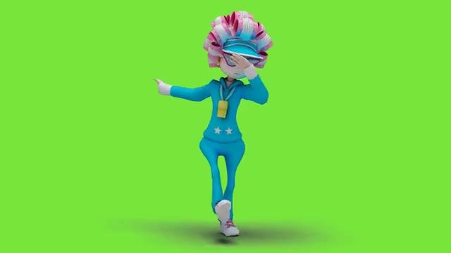 Funky Cartoon Auntie Dancing Hiphop: Stock Motion Graphics