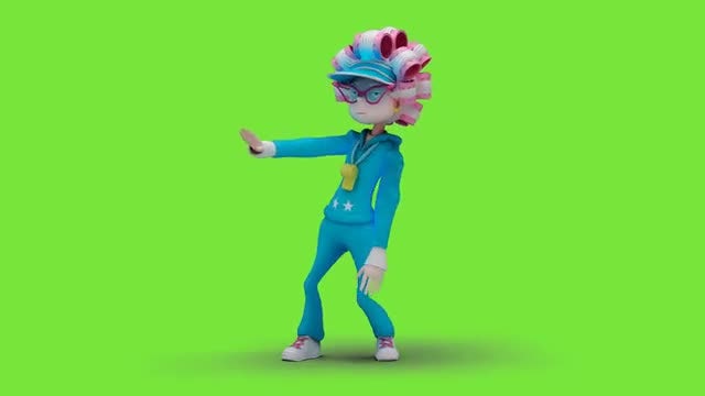 Woman In Curlers Dancing Hiphop: Stock Motion Graphics