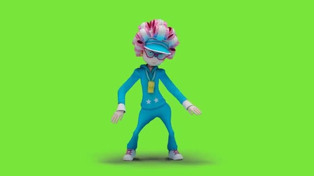 Cartoon Woman Dancing Hiphop: Stock Motion Graphics