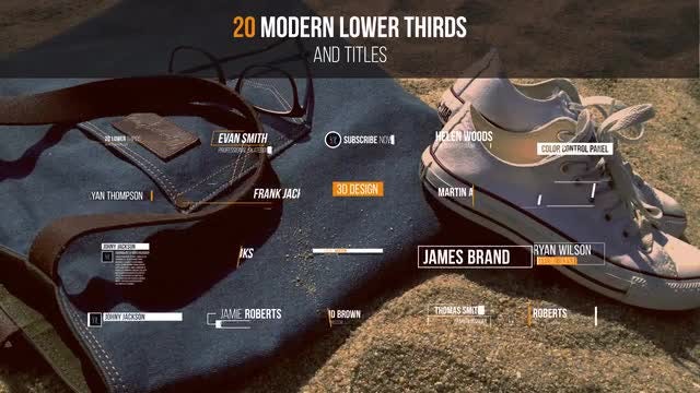 20 Modern Lower Thirds & Titles: After Effects Templates