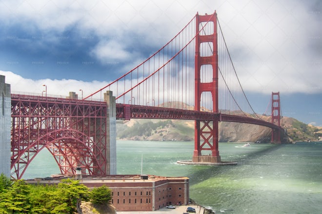 Golden Gate Bridge in San Francisco, Stock image