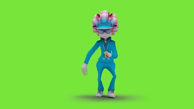 Curlers Lady Dancing Samba: Stock Motion Graphics