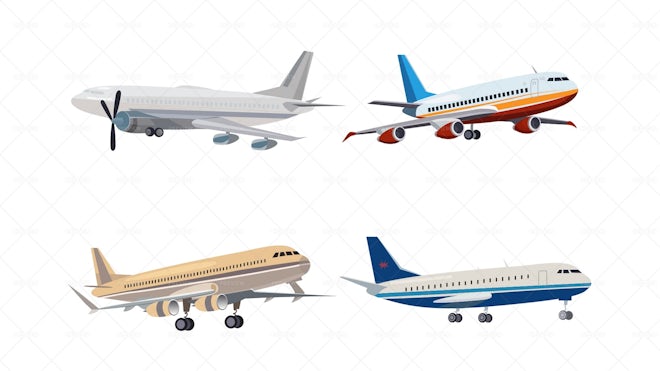 Set Of Airplanes - Graphics | Motion Array