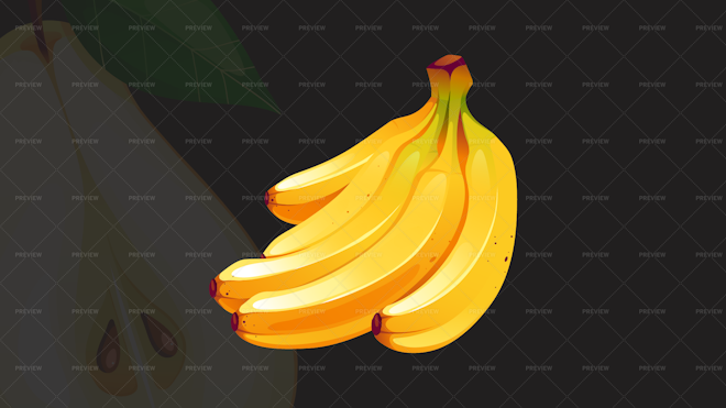 Bunch Of Bananas Cartoon Bananas, Banana, Bunch, Fruit PNG