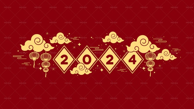 Cute Year Of The Dragon Banner - Graphics