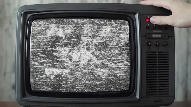 Tv Static Inmotion Static Tv Close Up View Of Static Noise On An Old Television Screen.