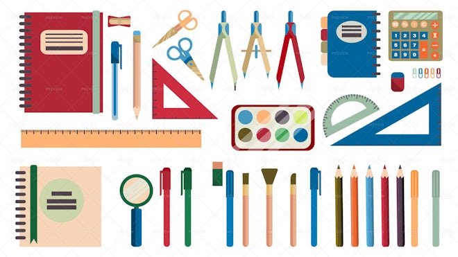 39 School Tools Illustrations - Graphics | Motion Array