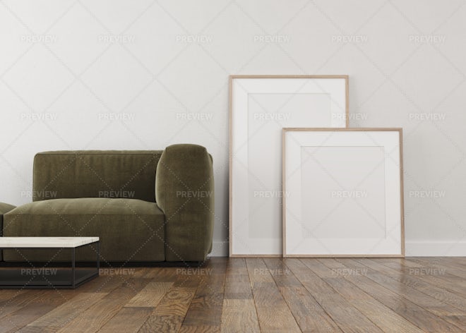 empty frames on white wall