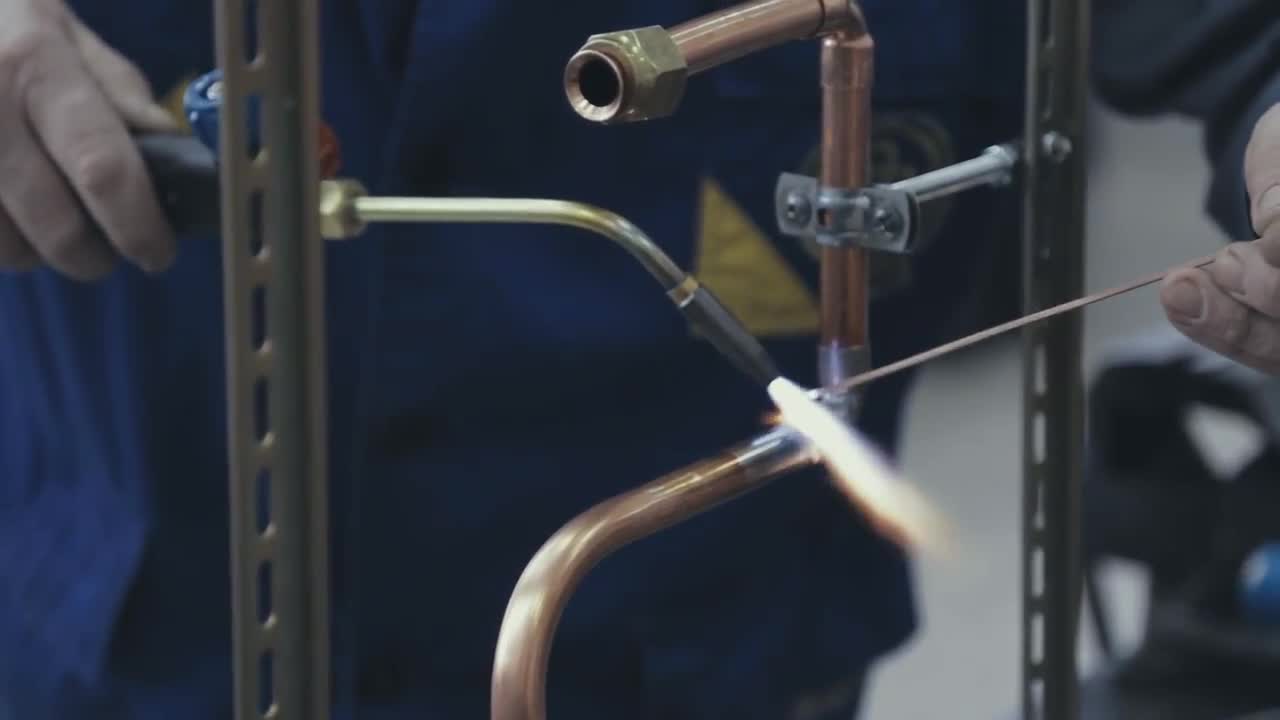 Man Soldering Factory Pipe Stock Video Motion Array