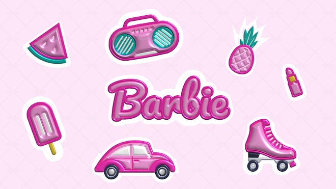 8 Barbie Stickers - Graphics