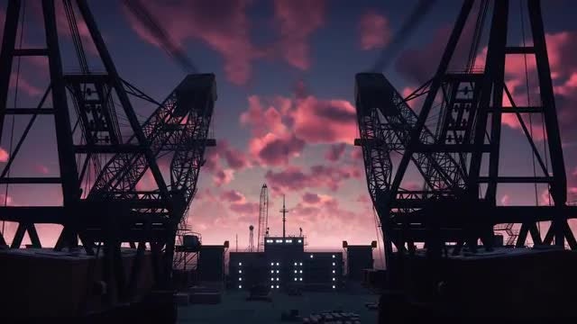 Aerial View Of Rigging Platform: Stock Motion Graphics