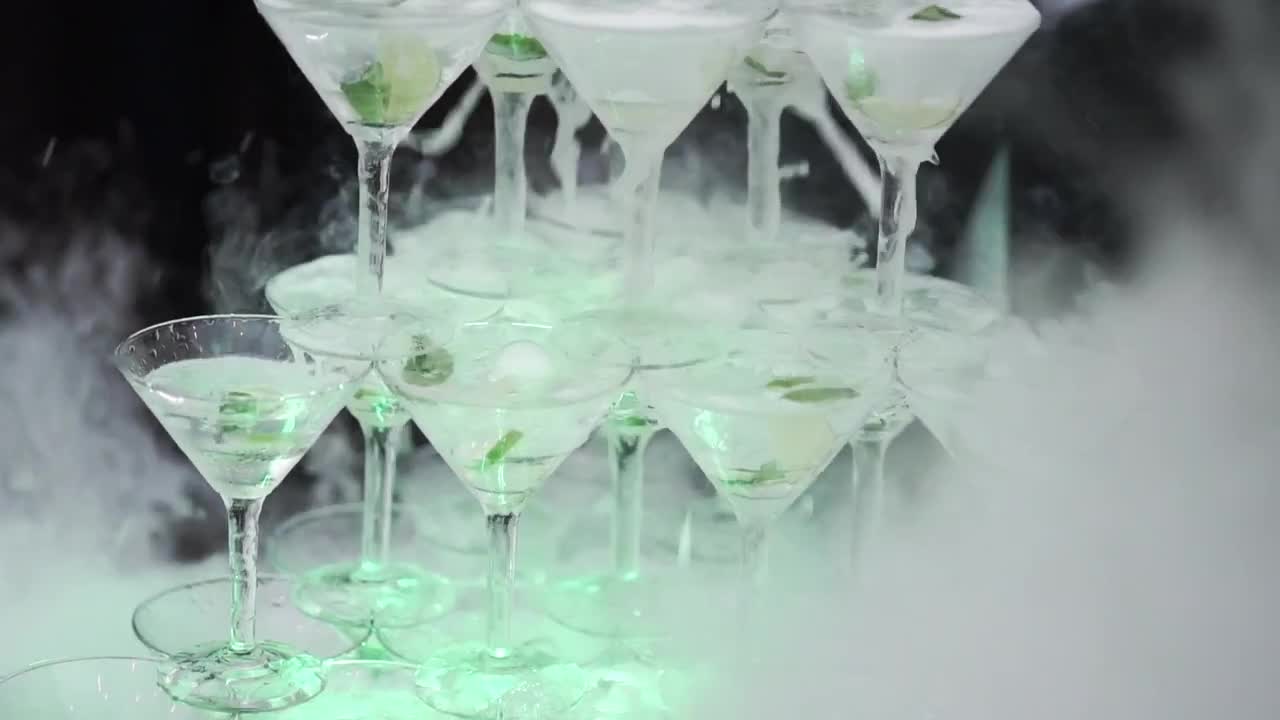 Champagne Tower - Stock Video | Motion Array