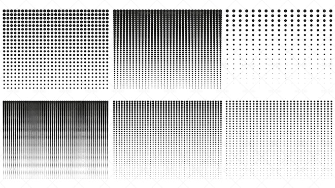 6 Halftone Rectangles Gradients - Graphics | Motion Array