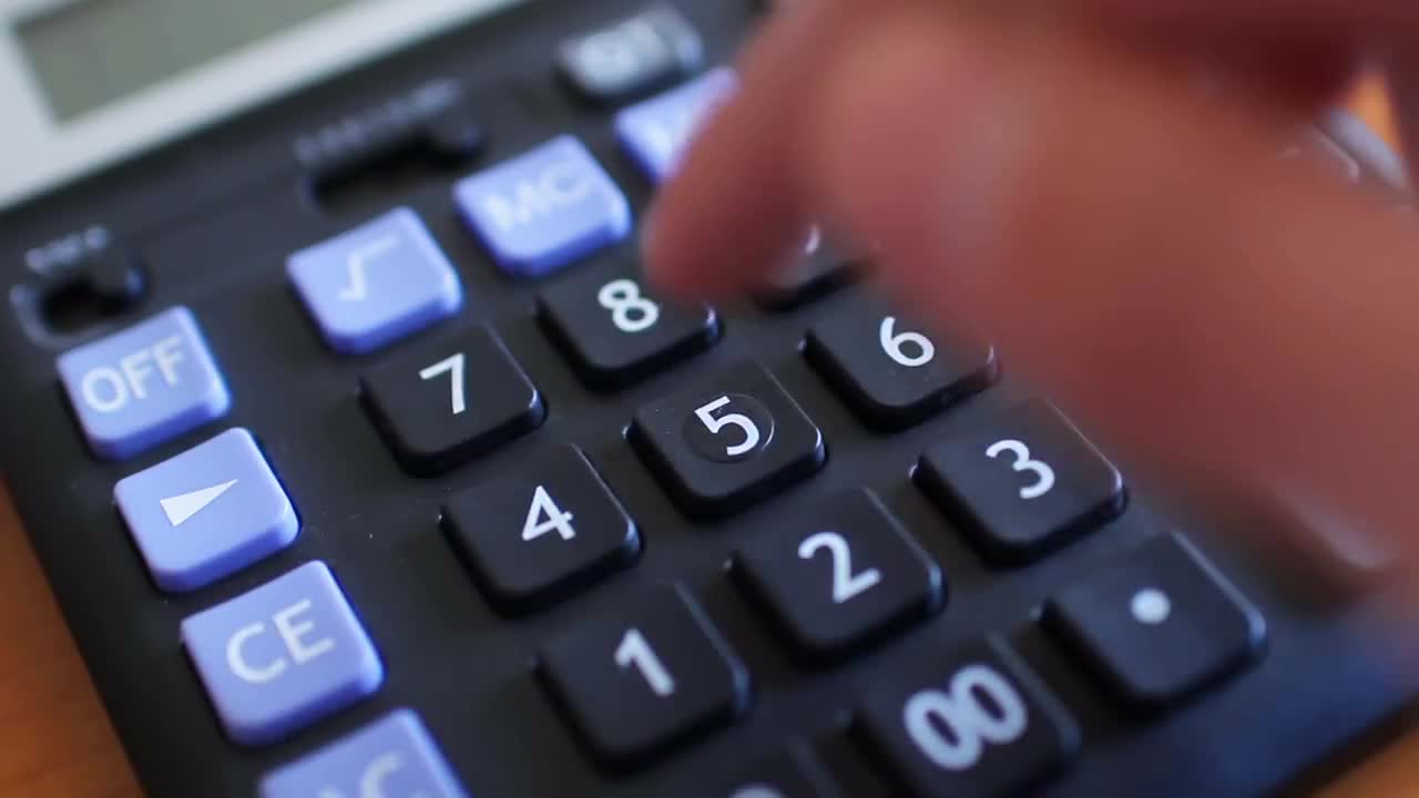 Counting On Calculator Stock Video Motion Array