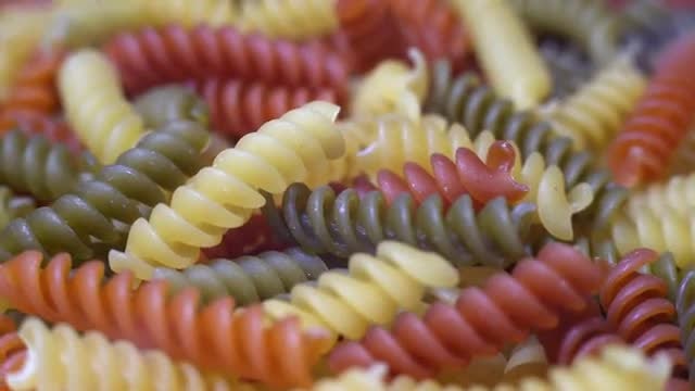 Colorful Pasta Rotating: Stock Video