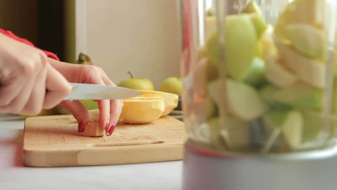 Putting Ginger In Blender Stock Video Motion Array