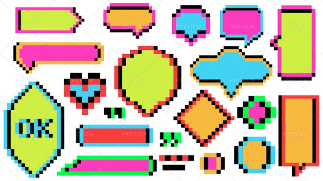 Pixel Speech Bubbles Art Prints for Sale