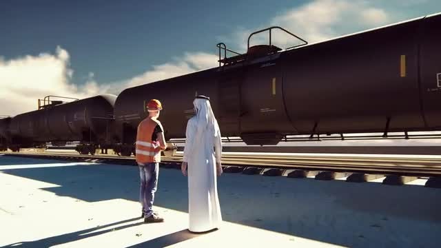 Oil Worker, Arab Sheikh Talking: Stock Motion Graphics