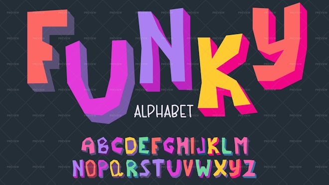 28 Funky Alphabet Illustrations - Graphics | Motion Array