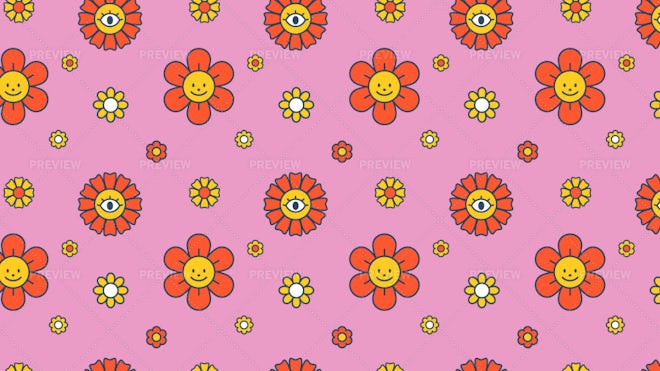 Baby and kids style abstract cute background, retro seamless pattern with  flowers, floral wrapping paper, 50s, 60s, 70s fashion trendy fabric, simple  ornament, template, layout for design Stock Vector by ©Duddi 97320192