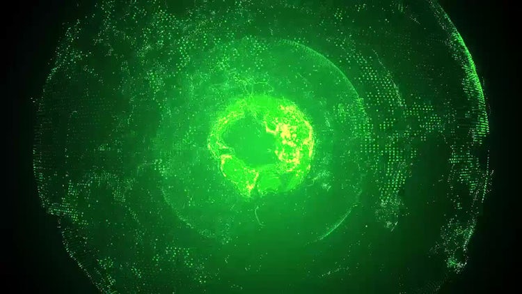 Rotating Green Planet: Stock Motion Graphics