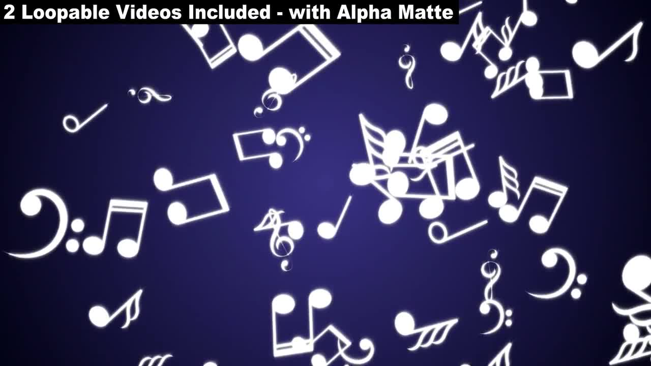 Falling Musical Notes Package - Stock Motion Graphics | Motion Array