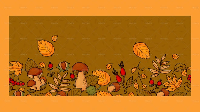 fall leaves cartoon border