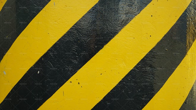 Yellow And Black Striped Pillars - Stock Photos | Motion Array