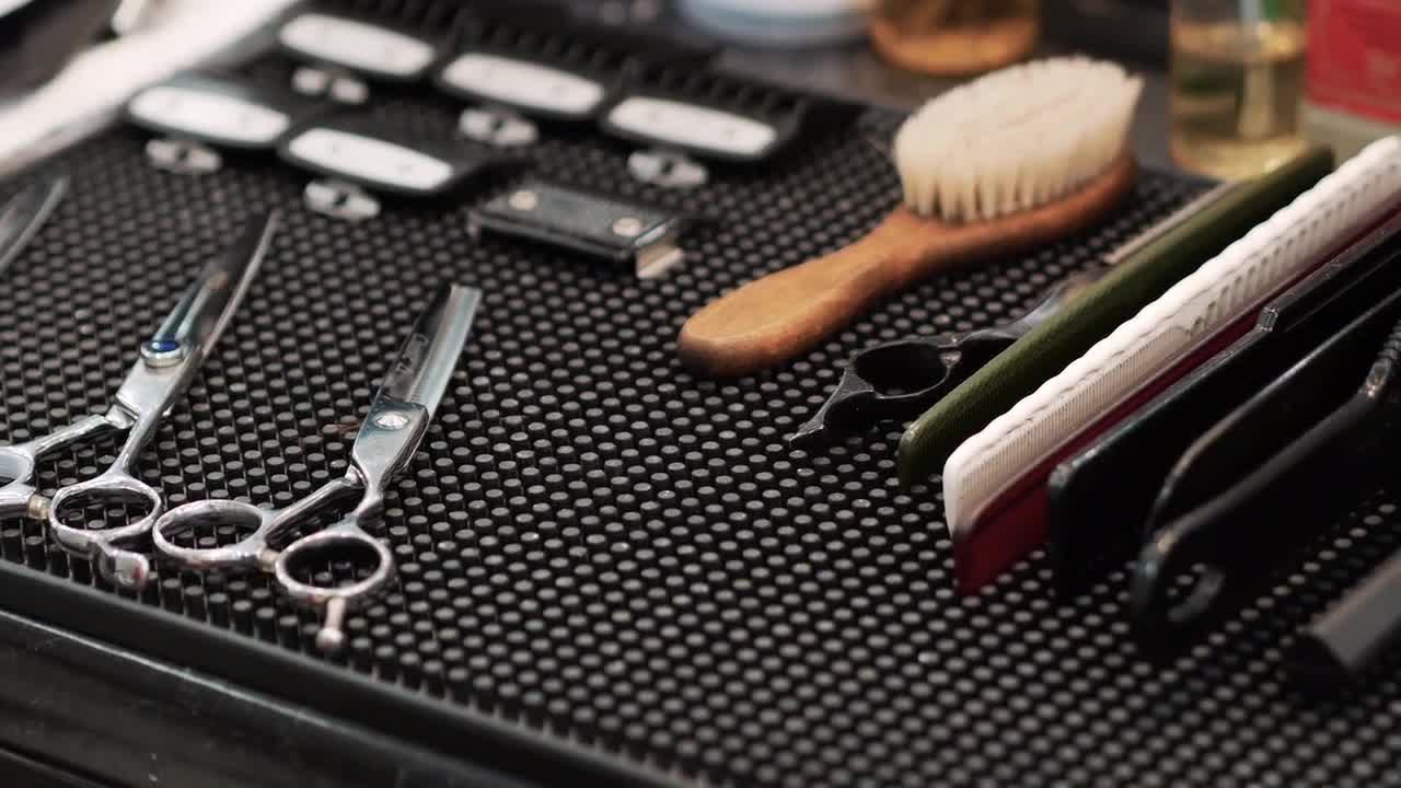 Barber's Accessories Stock Video Motion Array