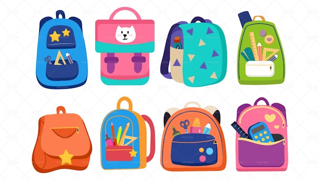 School Backpacks - Graphics | Motion Array