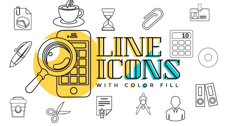 Business & Office Line Icons: Stock Motion Graphics