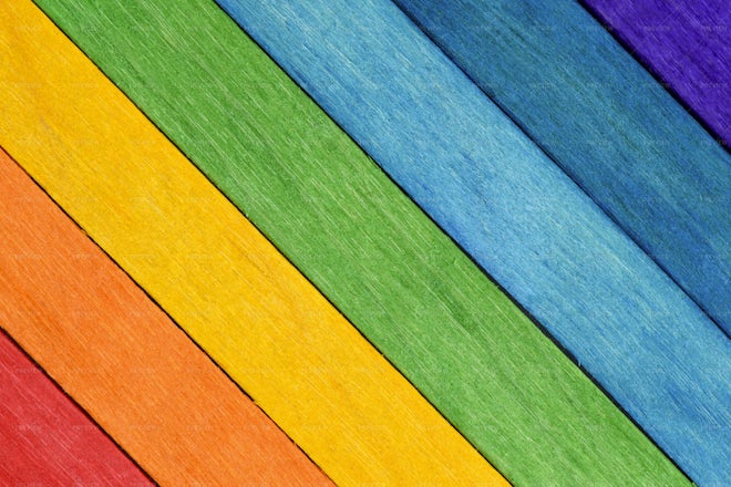 Close-up Of Painted Rainbow Wooden Wall - Stock Photos | Motion Array