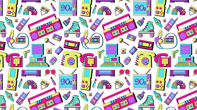 Premium Vector  Hand drawing styles for retro items. doodle 90's retro item .