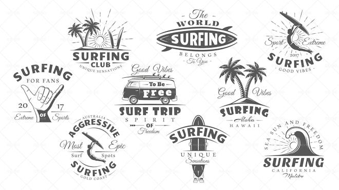 retro surf graphics