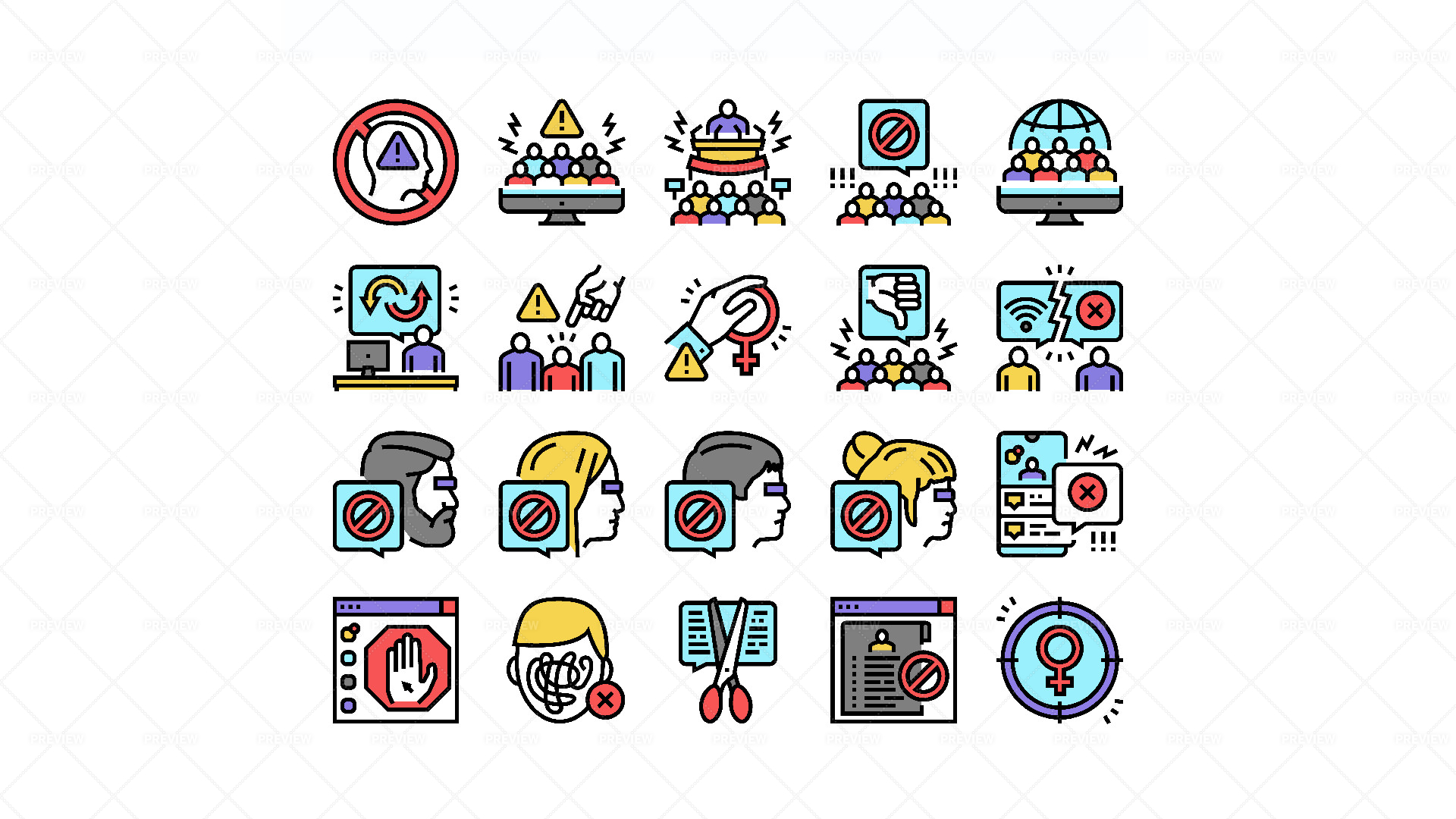 20 Cancel Culture Icons - Graphics | Motion Array