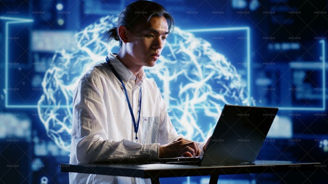 Worker Develops Ai Neural Network - Stock Photos | Motion Array