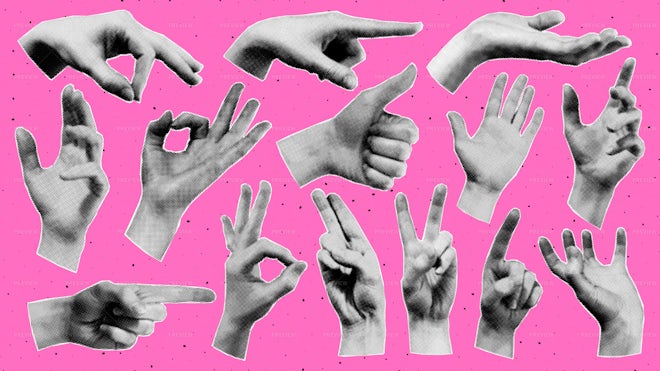 14 Halftone Hands For Collages - Graphics | Motion Array