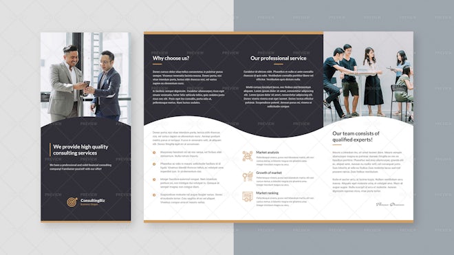 Business Consulting Tri-Fold Brochure - Graphics | Motion Array