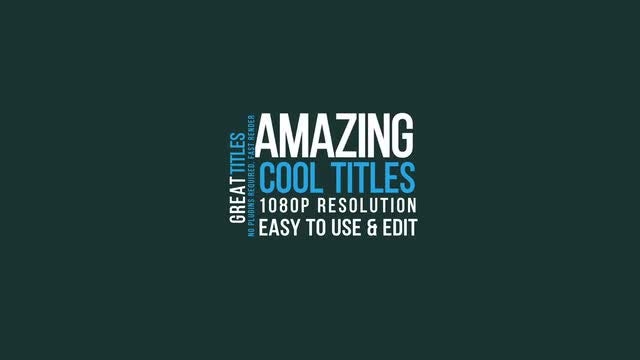 16 Titles: After Effects Templates