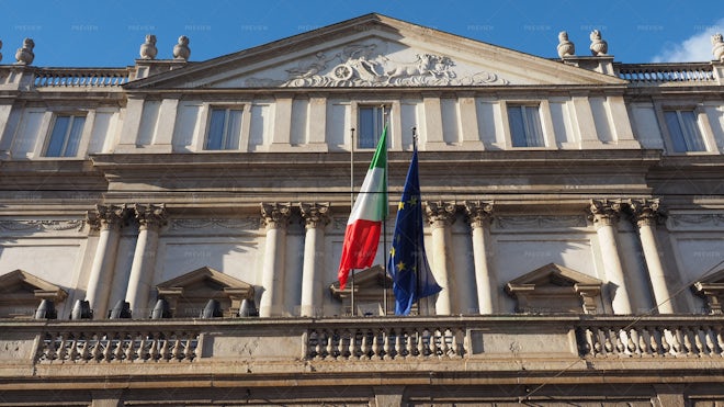 La Scala Theater In Milan Stock Photos Motion Array