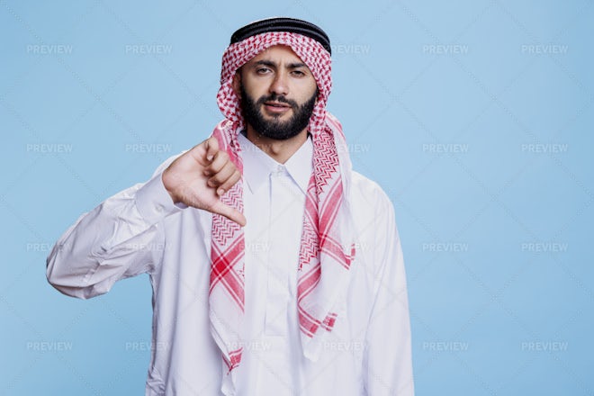 Guy Showing Thumbs Thumbs Down Same Stock Photo 1101768932