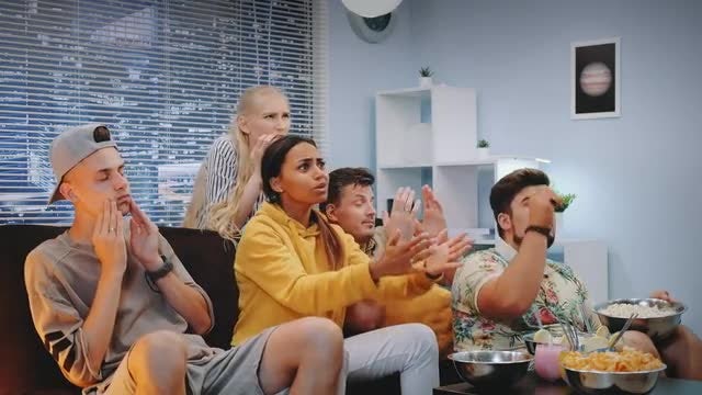 Friends Annoyed At Game: Stock Video