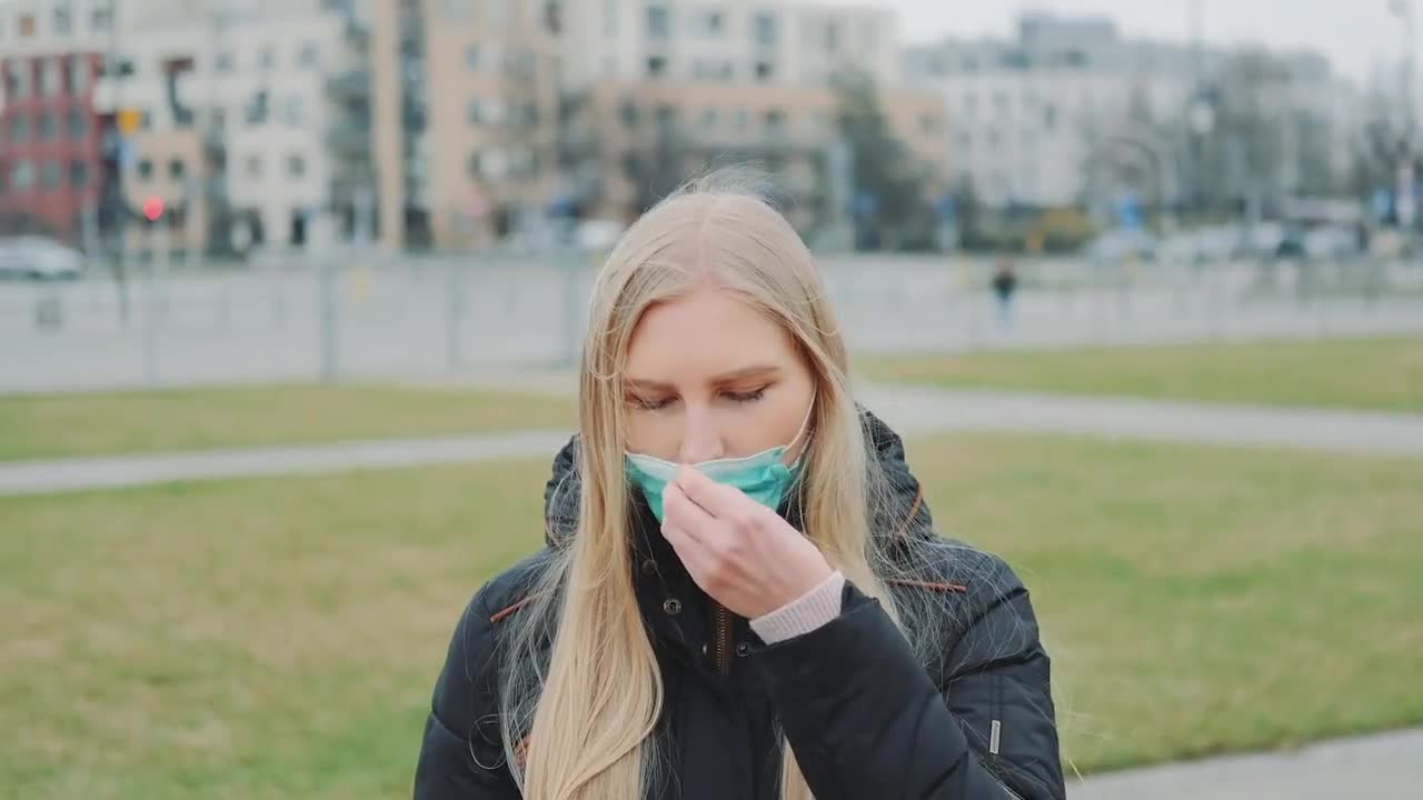 Woman Wearing A Face Mask - Stock Video | Motion Array