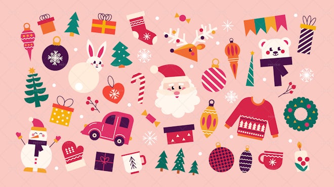 44 Cute Christmas Illustrations - Graphics 