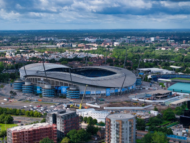 Aerial View Of Manchester City Stadium - Stock Photos | Motion Array