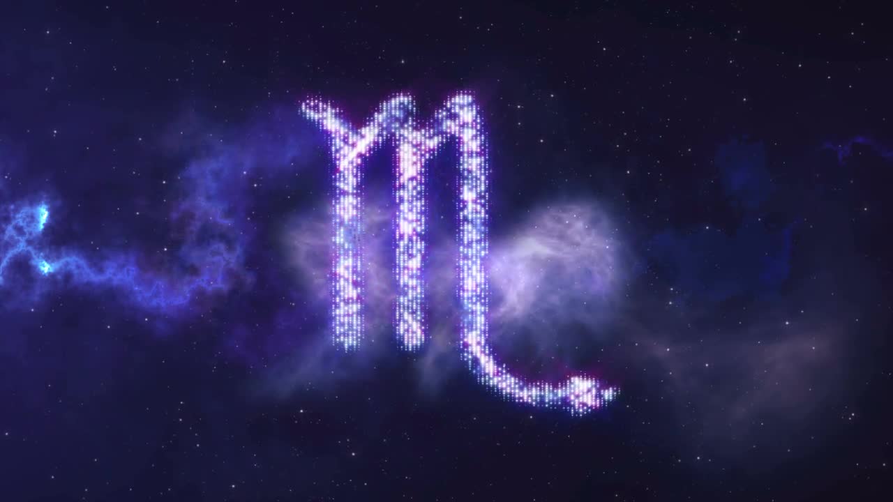 Zodiac Sign Scorpion Shining Stars - Stock Motion Graphics | Motion Array