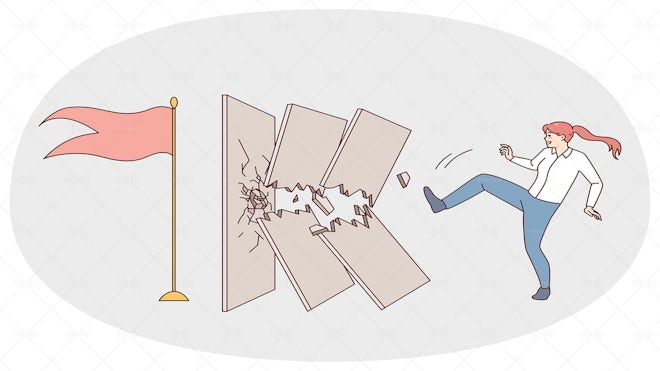 Motivated Character Breaks A Wall Graphics Motion Array Motivated Character Breaks A Wall Graphics Motion Array