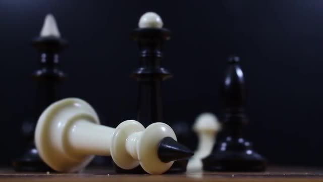 White King On Chessboard: Stock Video